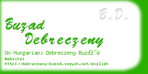 buzad debreczeny business card